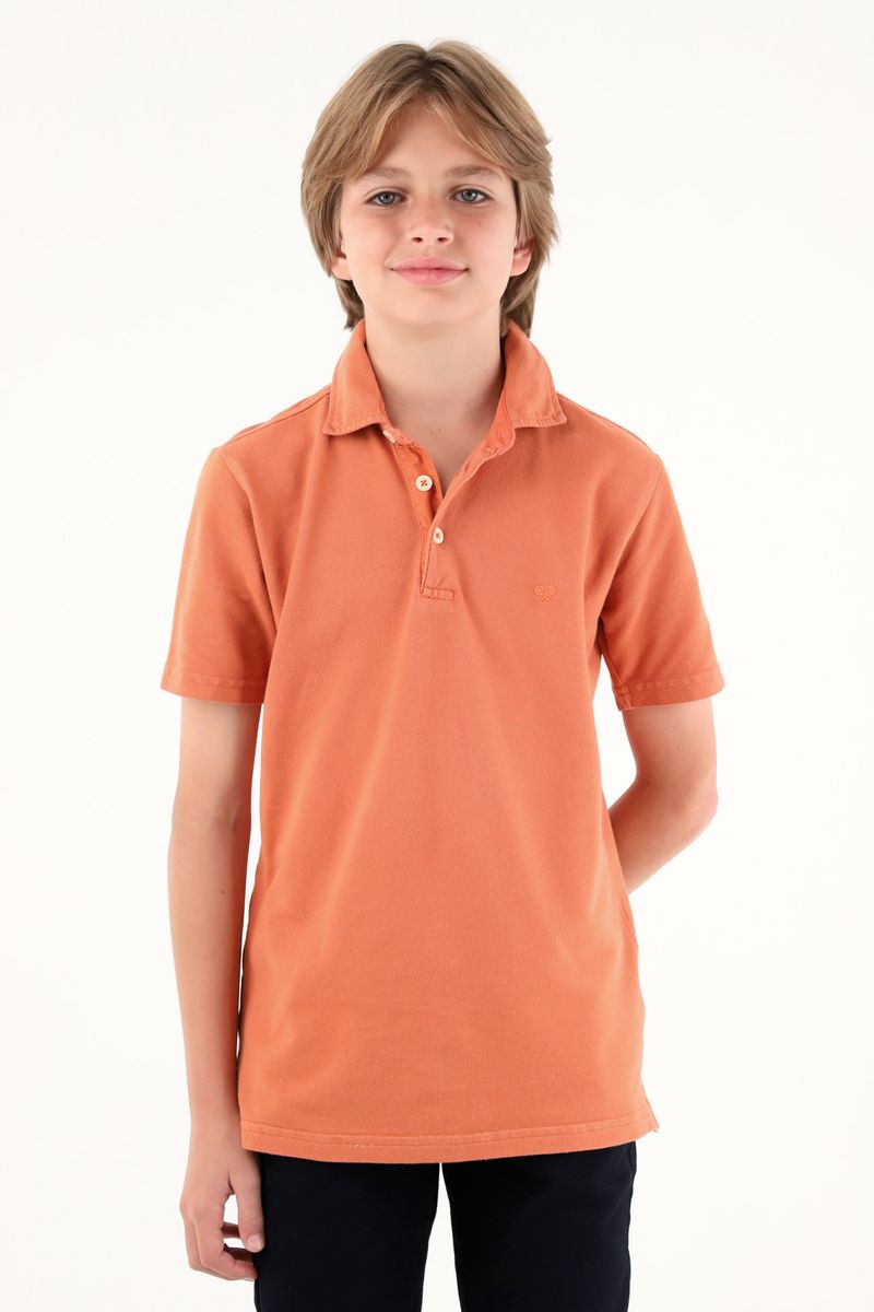 polos-para-nino-tennis-naranja