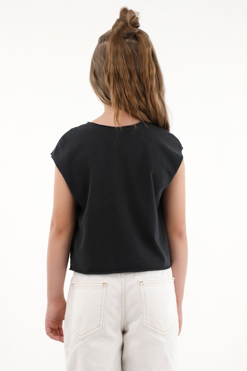 tshirt-para-nina-tennis-negro