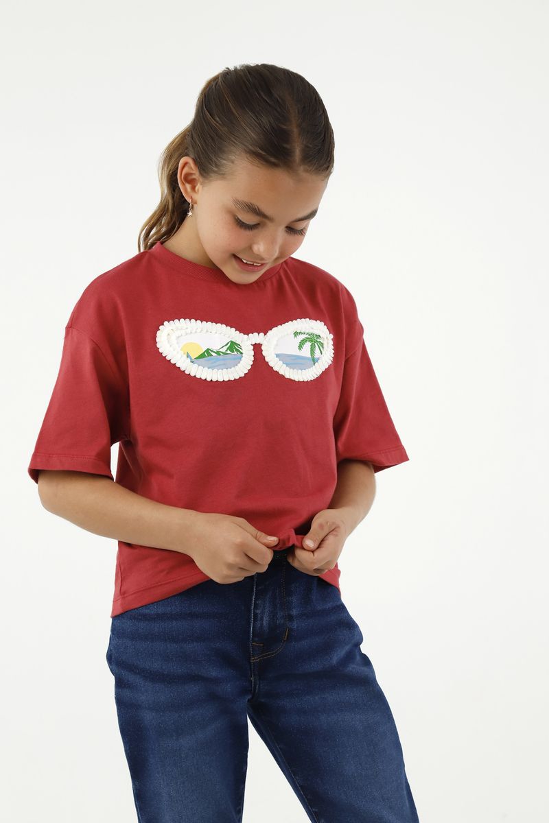 tshirt-para-niña-tennis-rojo