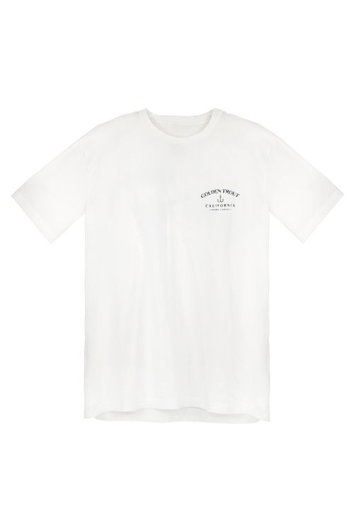 Camiseta blanca con estampado en espalda para hombre