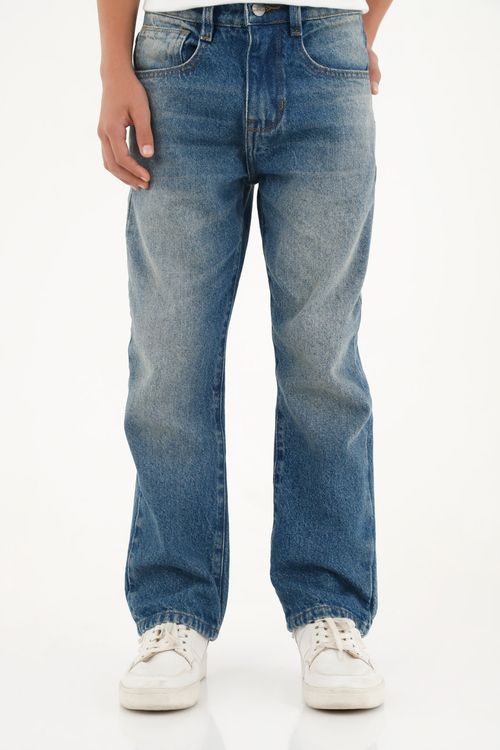 Jean para nino tennis, jeans slim plano pesado cintura con pretina