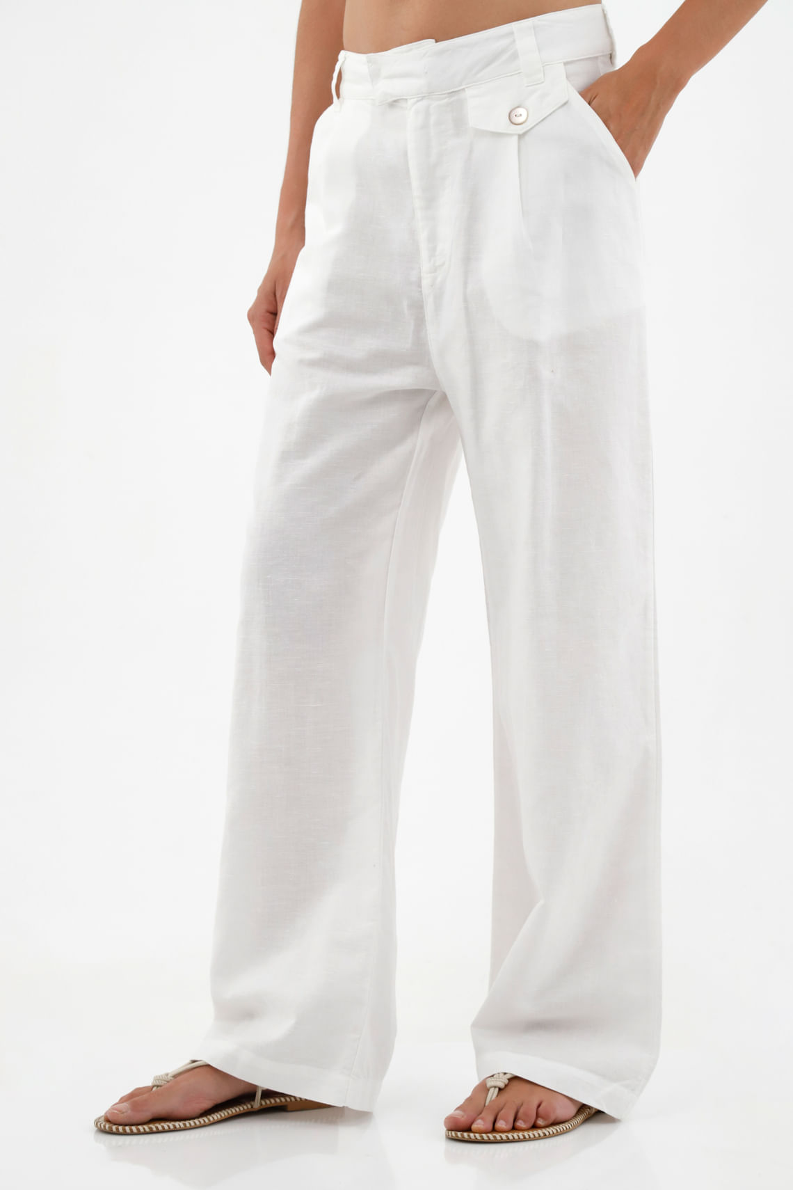 Pantalon blanco pana mujer sale