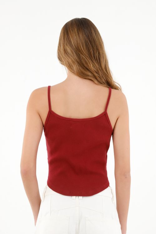 Camiseta crop top roja para mujer