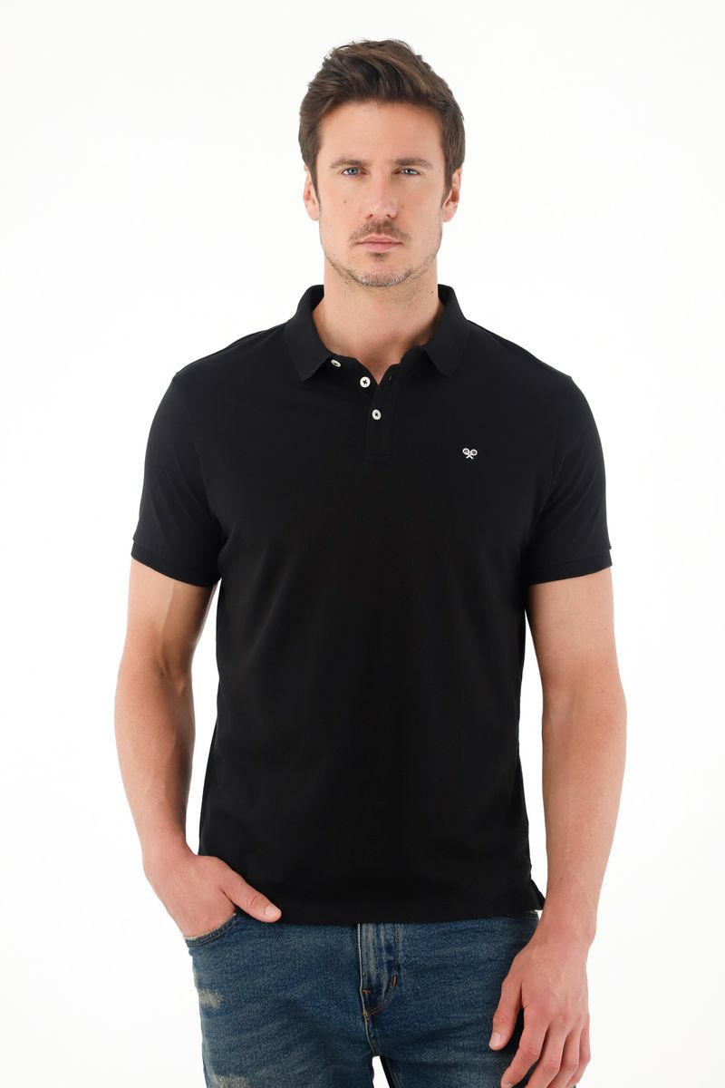 polos-para-hombre-tennis-negro