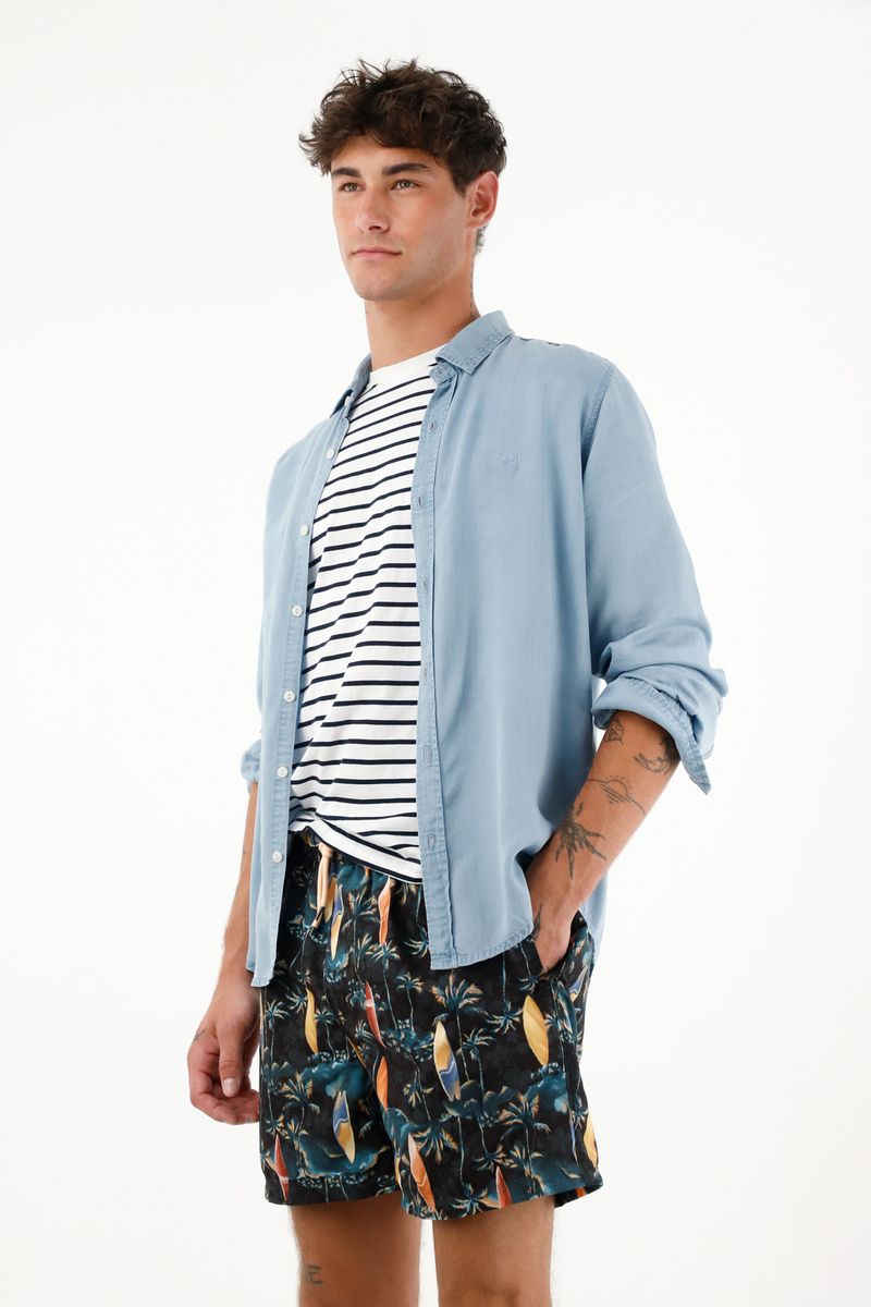 ropa-de-baño-para-hombre-tennis-negro